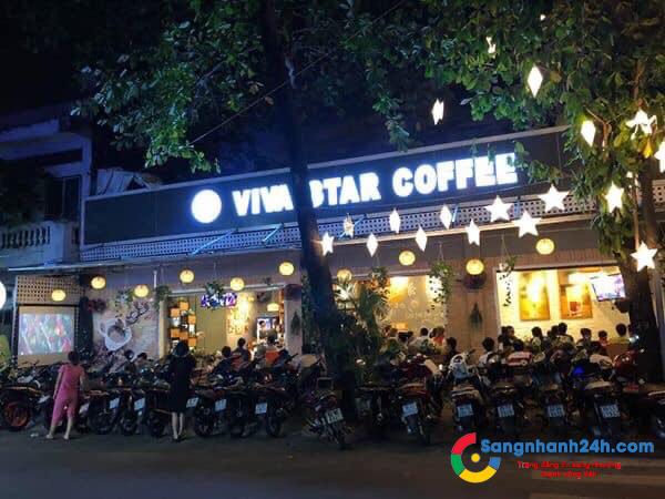 Sang nhanh quán cafe thương hiệu Viva star coffe, 2 mặt tiền, đường lớn, khu dân cư đông đúc.